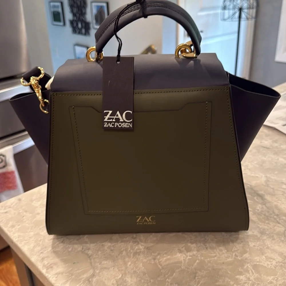 ZAC ZACPOSEN Eartha iconic top handle satchel in Moss - Picture 4 of 9